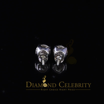 DiamondCelebritees  Aretes Para Hombre 925 White Silver 0.74ct Cubic Zirconia Round Women's Earrings