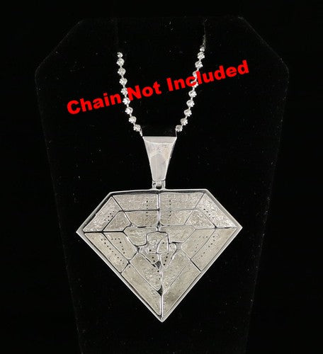 DiamondCelebritees  0.33ct Genuine Diamond Stones Diamond Shape 925 Sterling White Silver Pendant