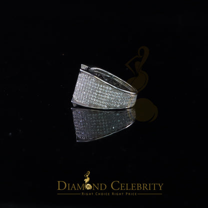 DiamondCelebritees Sterling 925 White Silver 3.20ct Square Cubic Zirconia Men Ring Size 10