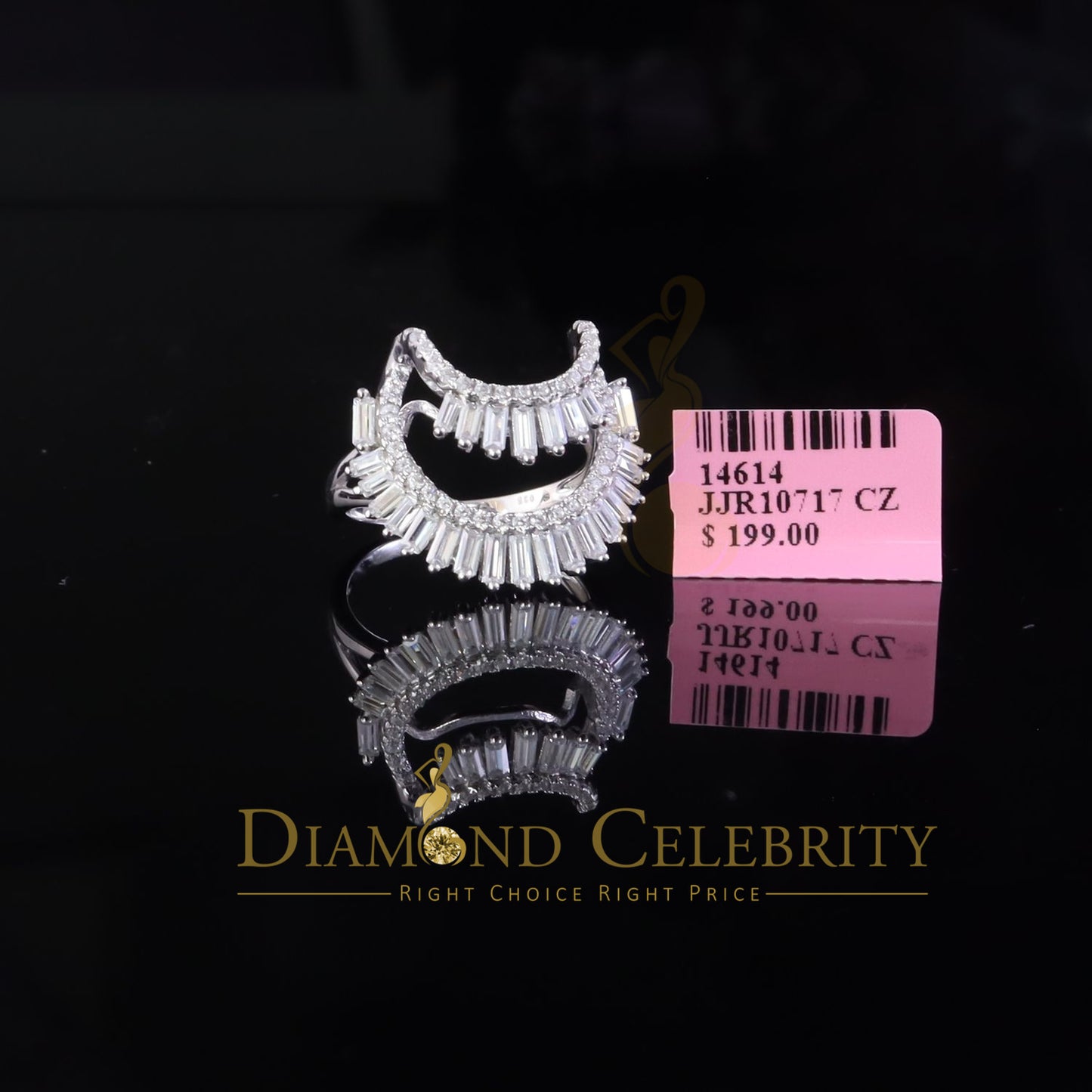 DiamondCelebritees 925 Sterling 1.25ct Cubic Zirconia White Silver Womens Ring Size 8