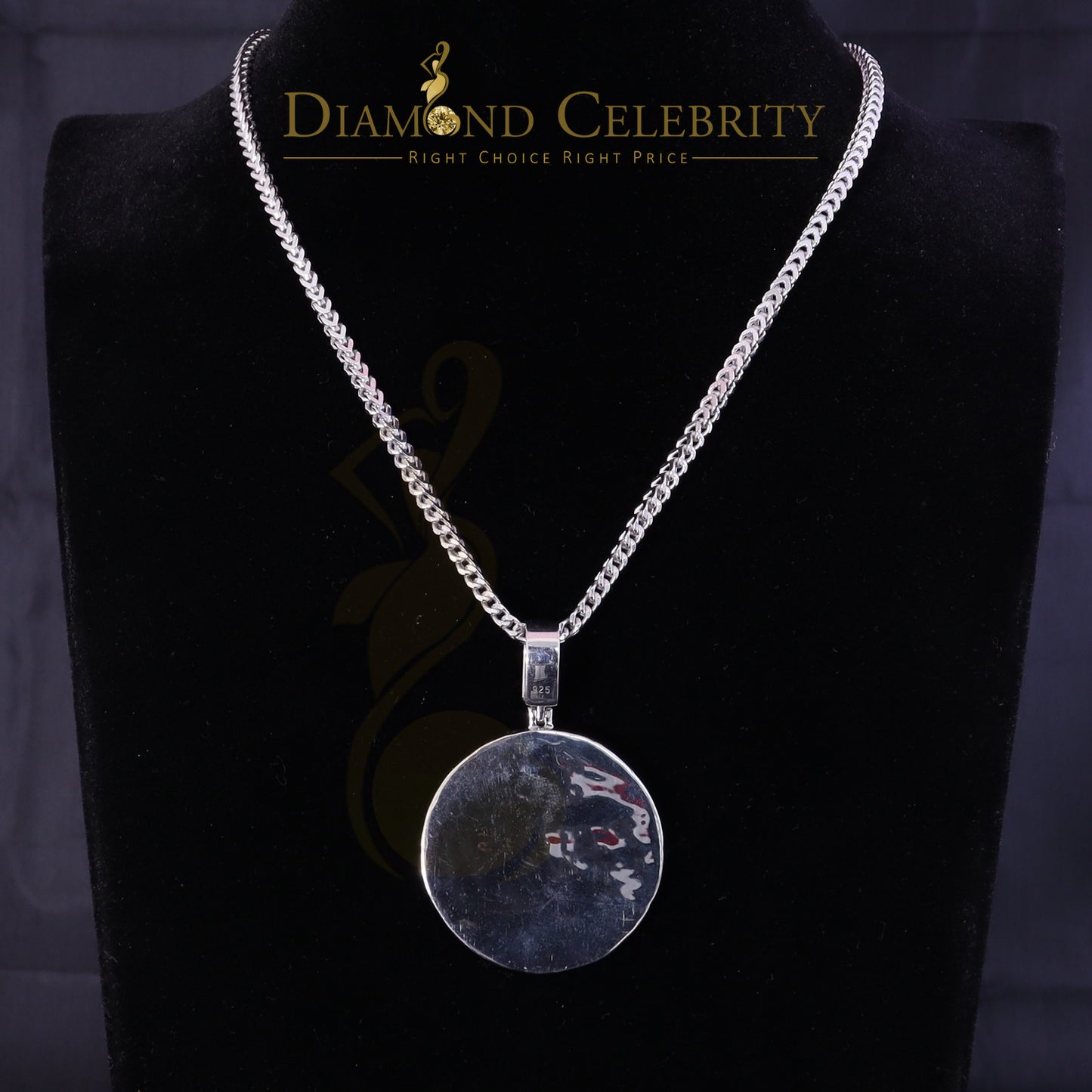 Diamondcelebritees  Gamble W/2.00ct Moissanite White 925 Silver Lucky 777 W/Dice Horse Shoes Pendant