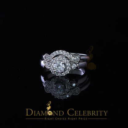 DiamondCelebritees 925 Silver Sterling White 1.50ct CZ Wide Flower 7 stone Women's Ring Size 7