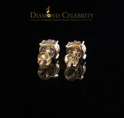 DiamondCelebritees 0.50CT Real Diamond 10K Real Yellow Gold Men's/Women's Stud Round Earring