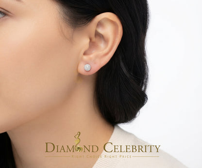 DiamondCelebritees 0.33ct Diamond Genuine 925 Sterling Silver White For Women's Round Earrings