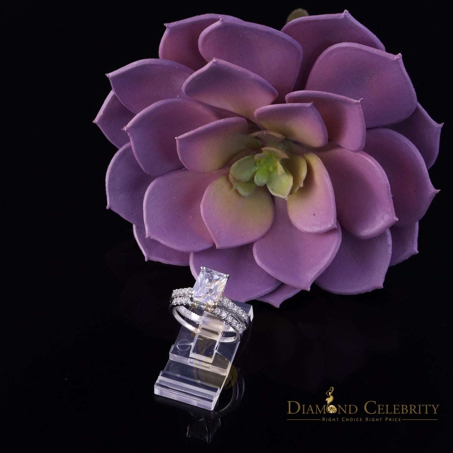 DiamondCelebritees 4.71ct White Cubic Zirconia 925 Sterling Silver Bridal Fashion Womens Ring SZ 7