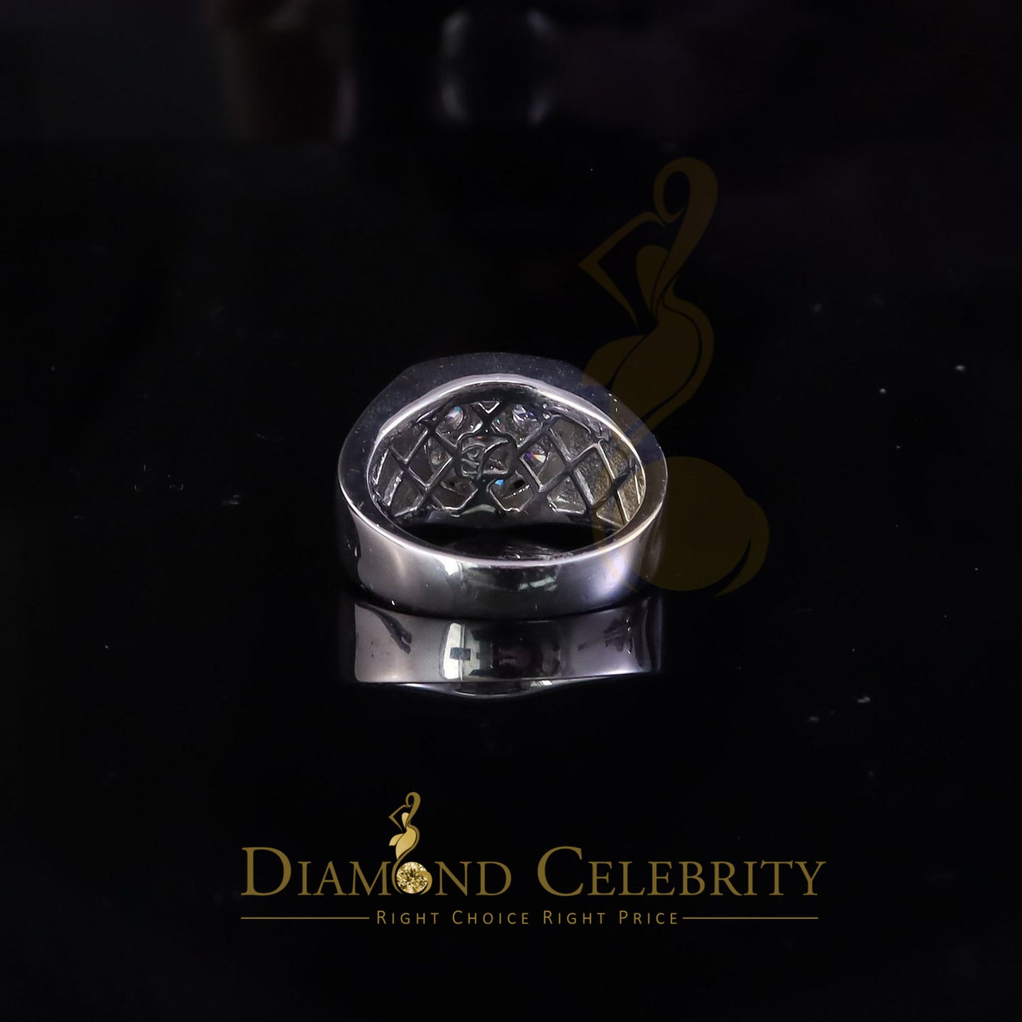 DiamondCelebritees Men's 925 Sterling White Silver Floral 2.30ct Cubic Zirconia Style Ring Size 9