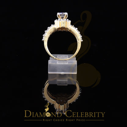 DiamondCelebritees 5.25ct Yellow 925 Sterling Silver Round Cubic Zirconia Women Bridal Ring Size 8