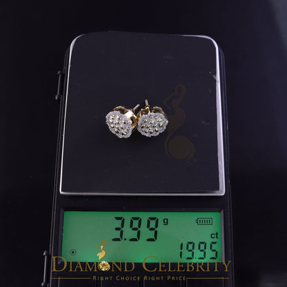 DiamondCelebritees  925 Yellow Silver Nuggtte's 1.38ct Cubic Zirconia Hip Hop Flower Women Earrings