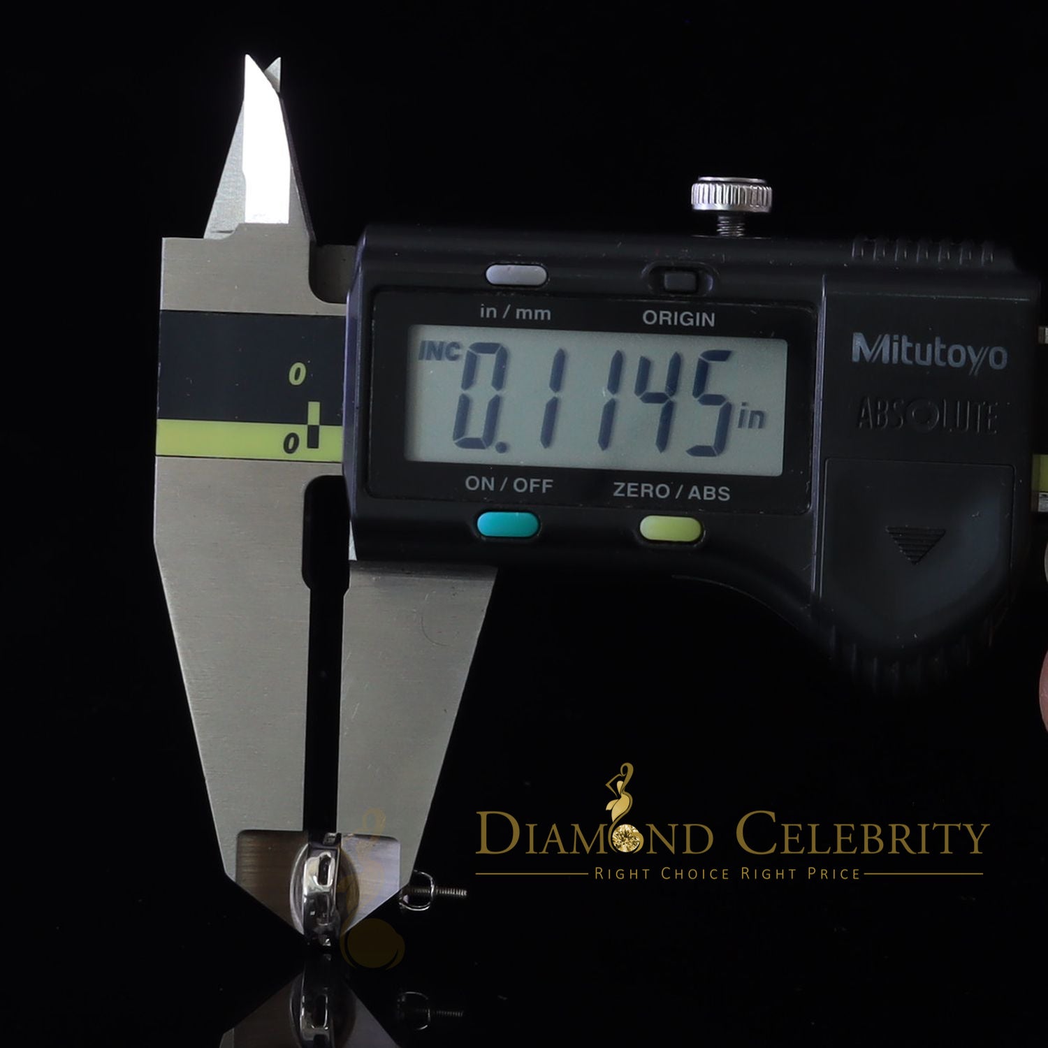 DiamondCelebritees  0.78ct Cubic Zirconia 925 Yellow Silver Women's & Men's Hip Hop Round Earrings