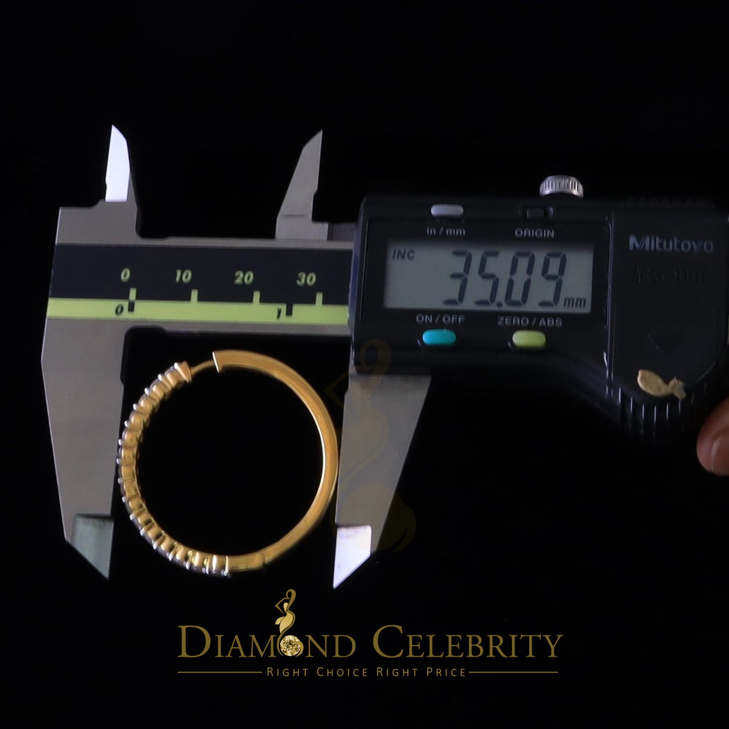 DiamondCelebritees 6.00ct Moissanite Yellow 925 Sterling Silver Women's In and Out Hoop Earrings