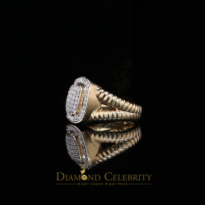 DiamondCelebritees 1.33ct Yellow Silver Square Cubic Zirconia Womens Adjustable Ring From SZ 8 to10