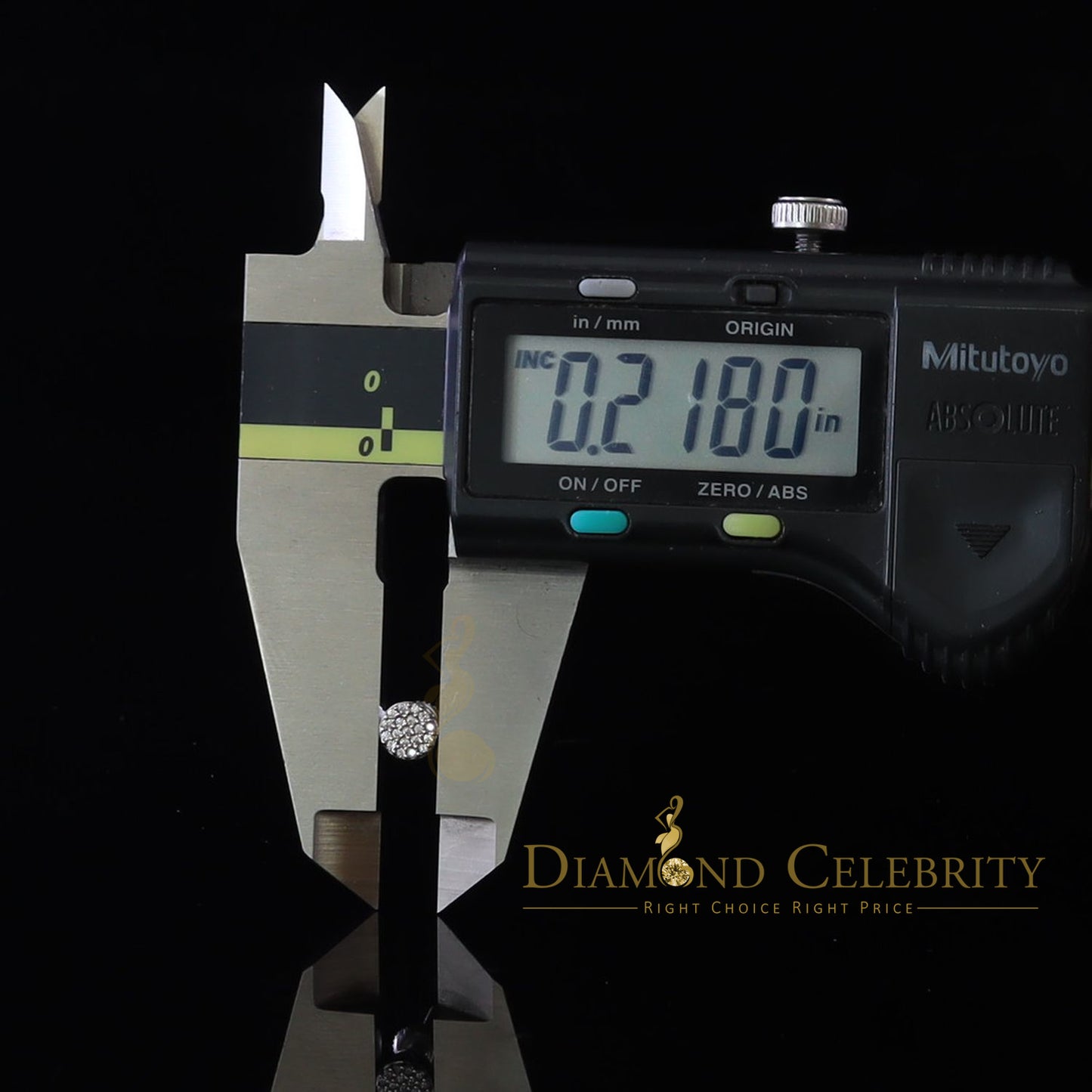 DiamondCelebritees  925 White Silver Aretes Para Hombre 0.30ct Cubic Zirconia Women's Round Earrings