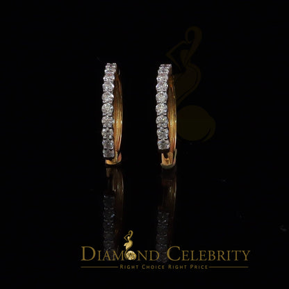 DiamondCelebritees 2.00ct Moissanite Yellow 925 Sterling Silver Women's Hoop Earrings