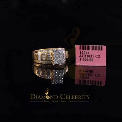 DiamondCelebritees 925 Yellow Sterling Silver Cubic Zirconia 2.80ct CinderellaWomens Ring Size 7