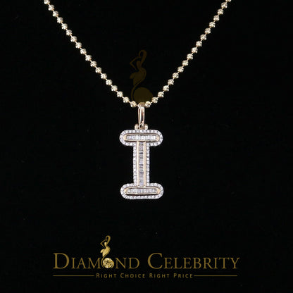 DiamondCelebritees Yellow Bugutte Initial All Alphabet Sterling Silver Pendant with Cubic Zirconia