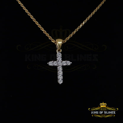 DiamondCelebritees  Real 0.33ct Diamond 925 Sterling Silver CROSS Charm Necklace Yellow Pendant