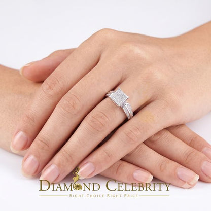 DiamondCelebritees 0.12CT Real Diamond 925 White Silver Engagement Womens promise Ring Sz 7
