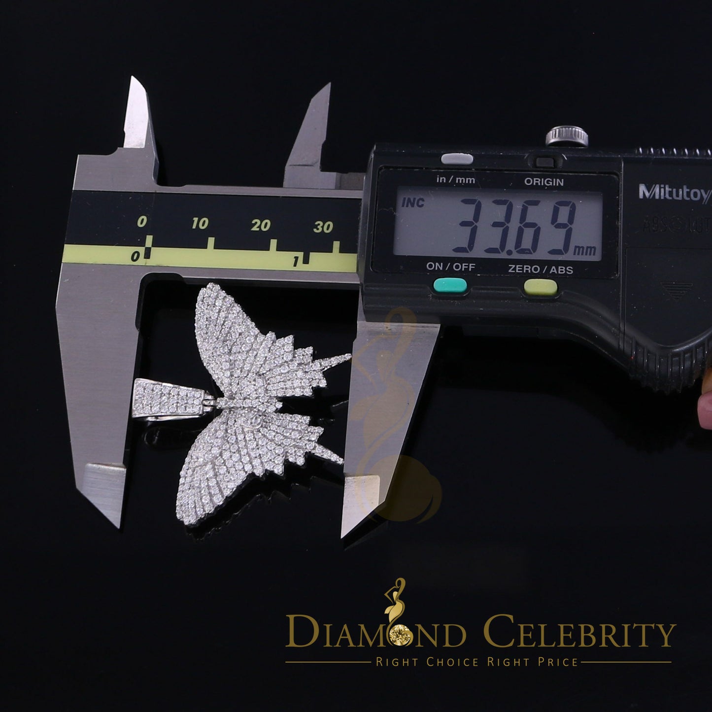 DiamondCelebritees White 925 Sterling Silver Butterfly Shape Pendant with 3.36ct Cubic Zirconia