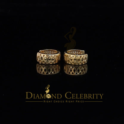 DiamondCelebritees Yellow 925 Sterling Silver 0.40ct Cubic Zirconia Women's & Men's Hoop Earrings