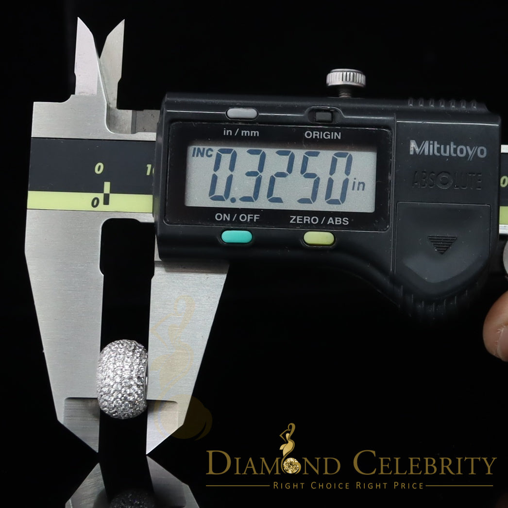 DiamondCelebritees Women's Fancy White Big 925 Sterling Silver Slide Ball Pendant W/ Cubic Zirconia