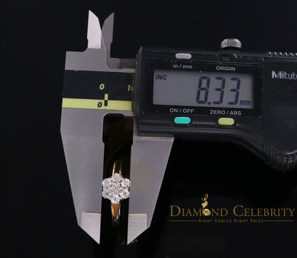 DiamondCelebritees Real Diamond 0.05ct Engagement Womens 925 Silver Yellow Ring Flower Shape Size 7