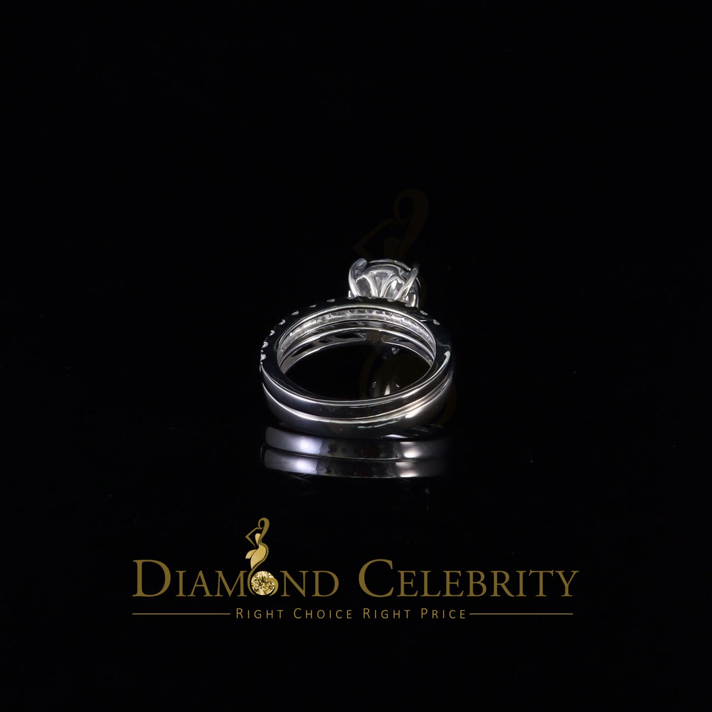 DiamondCelebritees 5.00ct Moissanite White Sterling Silver Men/ Women Bridal Ring Pear Shape Size 8