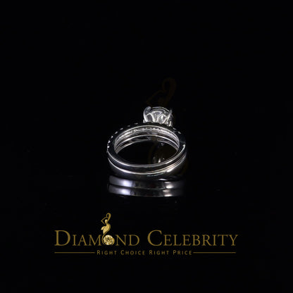 DiamondCelebritees 5.00ct Moissanite White Sterling Silver Men/ Women Bridal Ring Pear Shape Size 8