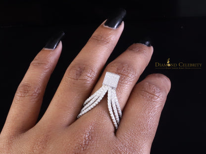 DiamondCelebritees 925 Sterling 1.50ct Cubic Zirconia White Silver Cocktail Womens Ring Size 6.