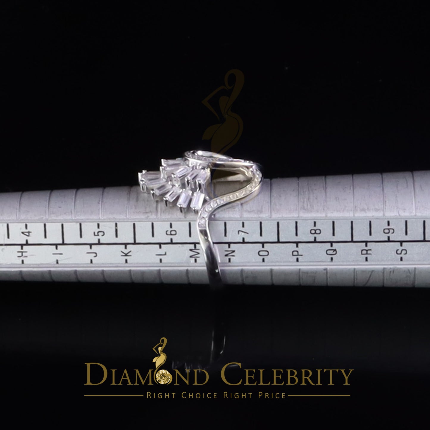 DiamondCelebritees 925 Sterling 2.00 ct Cubic Zirconia White Silver Crown Womens Ring Size 6.5