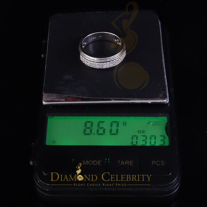 DiamondCelebritees White Silver Round Cubic Zirconia 1.25ct Men Adjustable Ring From SZ 10 to 12