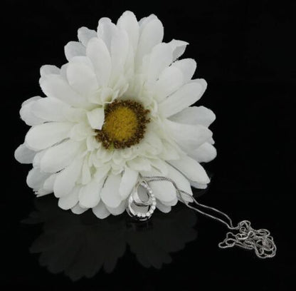 DiamondCelebritees Sterling White Silver Pear Fashion Pendant with 0.00ct Cubic Zirconia