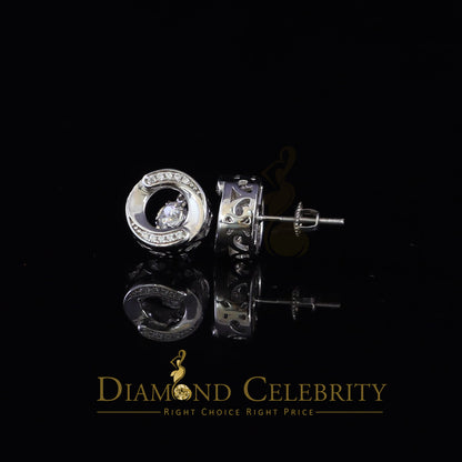 DiamondCelebritees  925 Sterling White Silver1.50ct Cubic Zirconia Round Screw Back Stud Earrings
