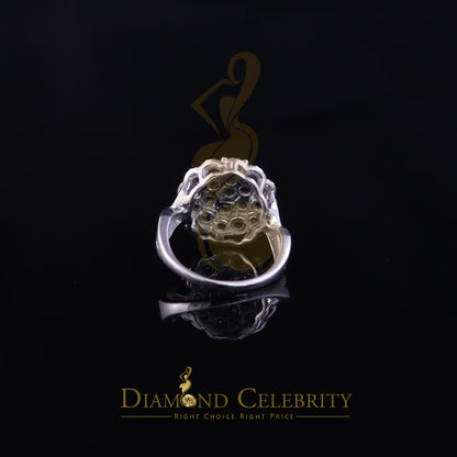 DiamondCelebritees 0.10CT Real Diamond 925 Sterling White Silver Womens Floral Ring Size 6.75