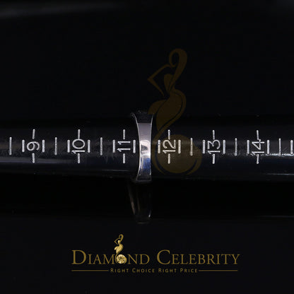 DiamondCelebritees 925 Silver White 0.38ct Cubic Zirconia Wide Men's Engagement Band Ring Size 11.5