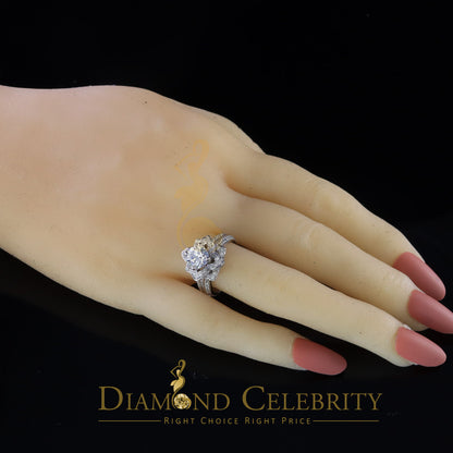 DiamondCelebritees White 6.00ct Cubic Zirconia 925 Silver Floral Engagement Womens Ring Size 7