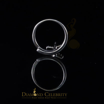DiamondCelebritees 925 Sterling White Silver 0.15ct Cubic Zirconia Corss Womens Sets Ring Size 5.5