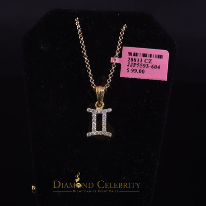 DiamondCelebritees 0.50ct Cubic Zirconia Yellow Silver GEMINI JUNE Month Pendant Men's & Women's