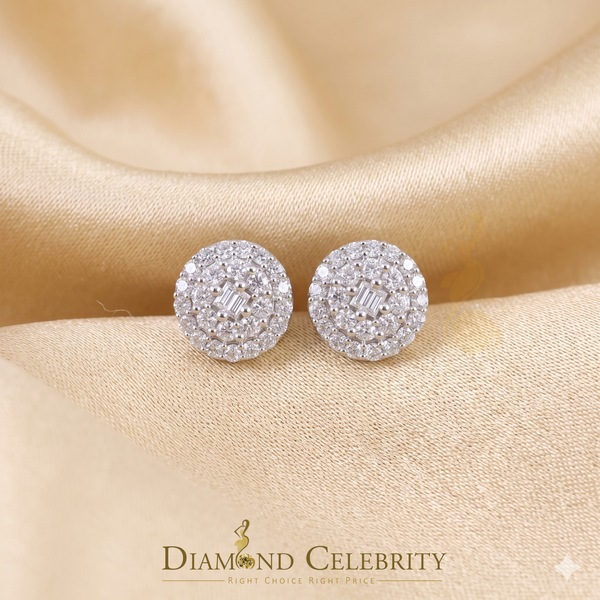 DiamondCelebritees  925 Sterling White Silver 1.86ct Cubic Zirconia Round Women's Stud Earrings