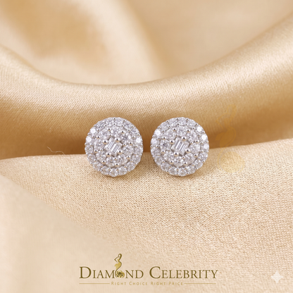 DiamondCelebritees  925 Sterling White Silver 1.86ct Cubic Zirconia Round Women's Stud Earrings