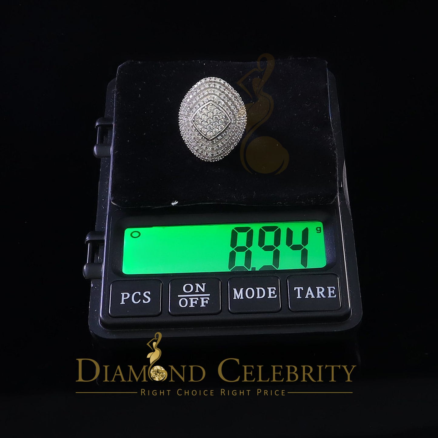 DiamondCelebritees 925 Sterling White Silver With Cubic Zirconia 1.67 ct Cocktail Ring Size 7.5