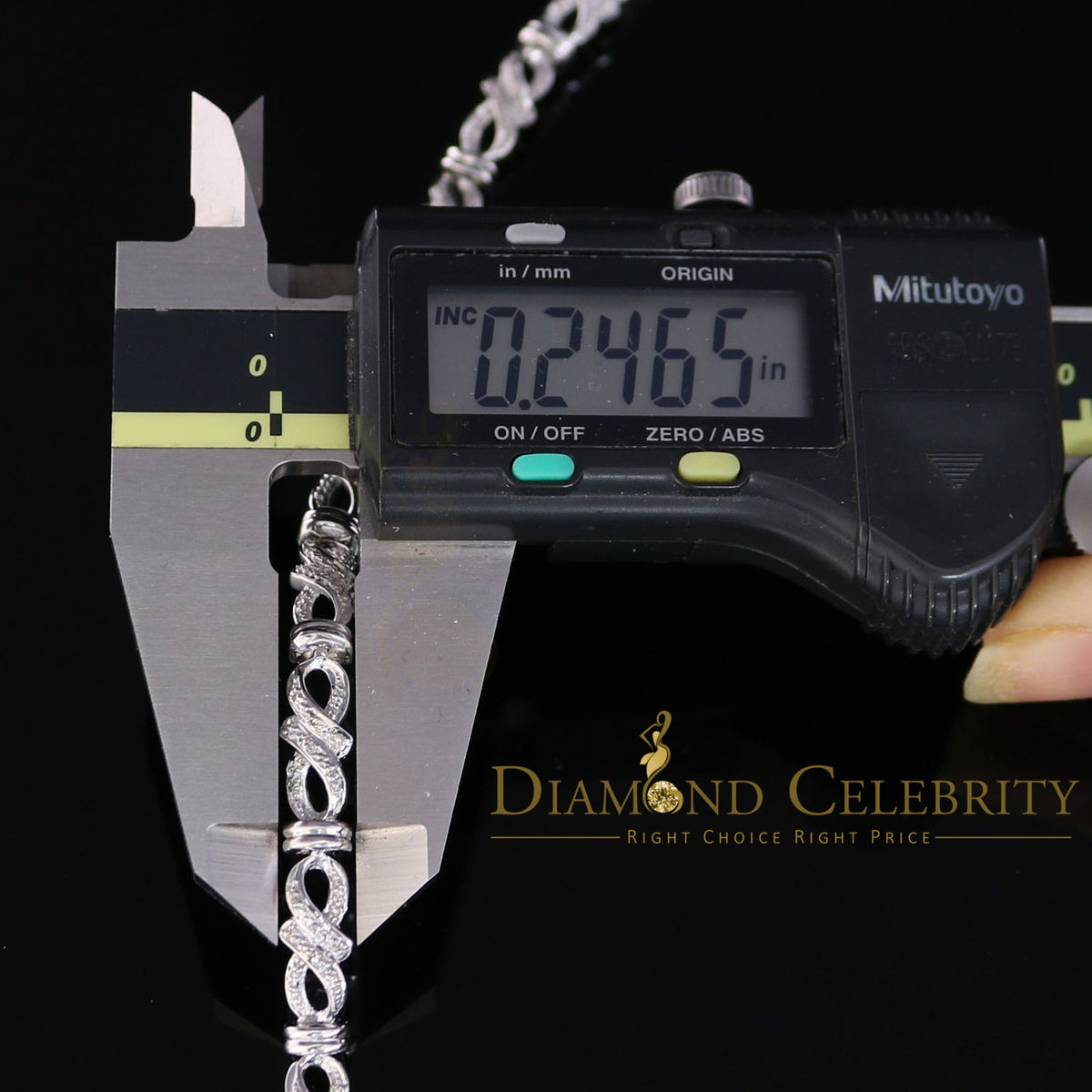 Diamondcelebritees 925 Sterling Silver White Bracelete Size 7 Inch with 0.22CT Genuine Diamonds