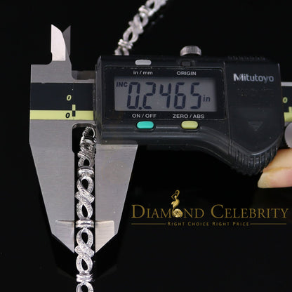 Diamondcelebritees 925 Sterling Silver White Bracelete Size 7 Inch with 0.22CT Genuine Diamonds