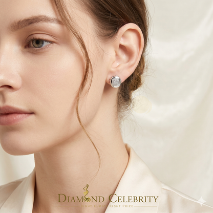 DiamondCelebritees 0.15ct Real Diamond 925 Sterling Silver White For Women's & Men's Round Earring