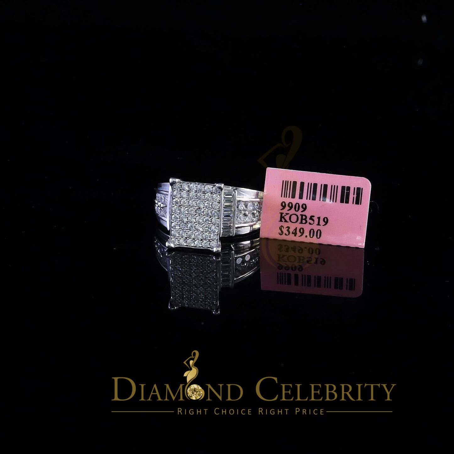 DiamondCelebritees 925 White 2.08ct Cubic Zirconia Silver Cinderella Engagement Women's Ring Size 8