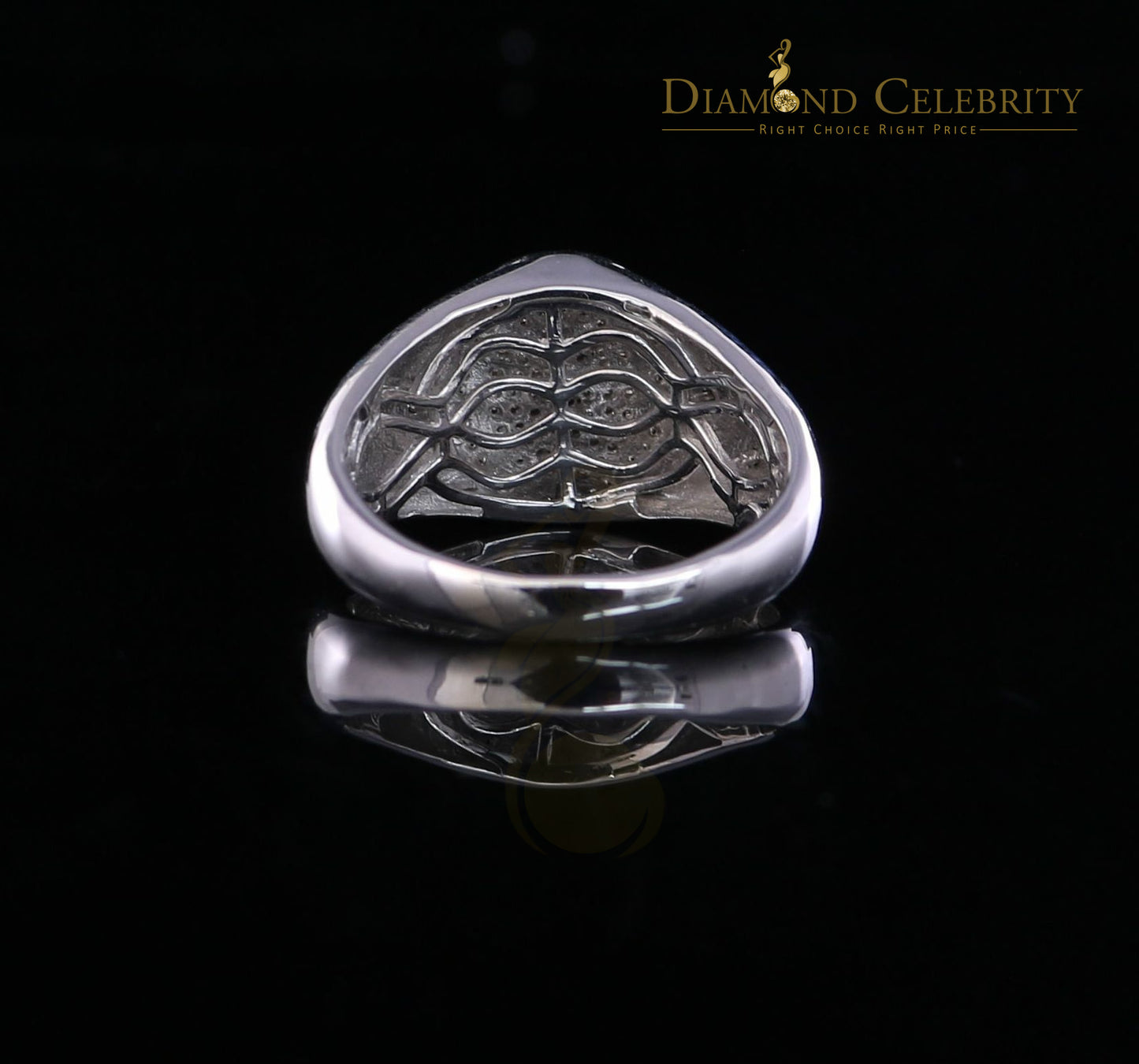 DiamondCelebritees 0.50CT Real Diamond 925 Sterling Silver White Fashion Masonic Men's Ring Size 12