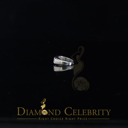 DiamondCelebritees Diamond Celebrity 925 White Sterling Silver 27 Cubic Zirconia Mens Ring Size 8.5