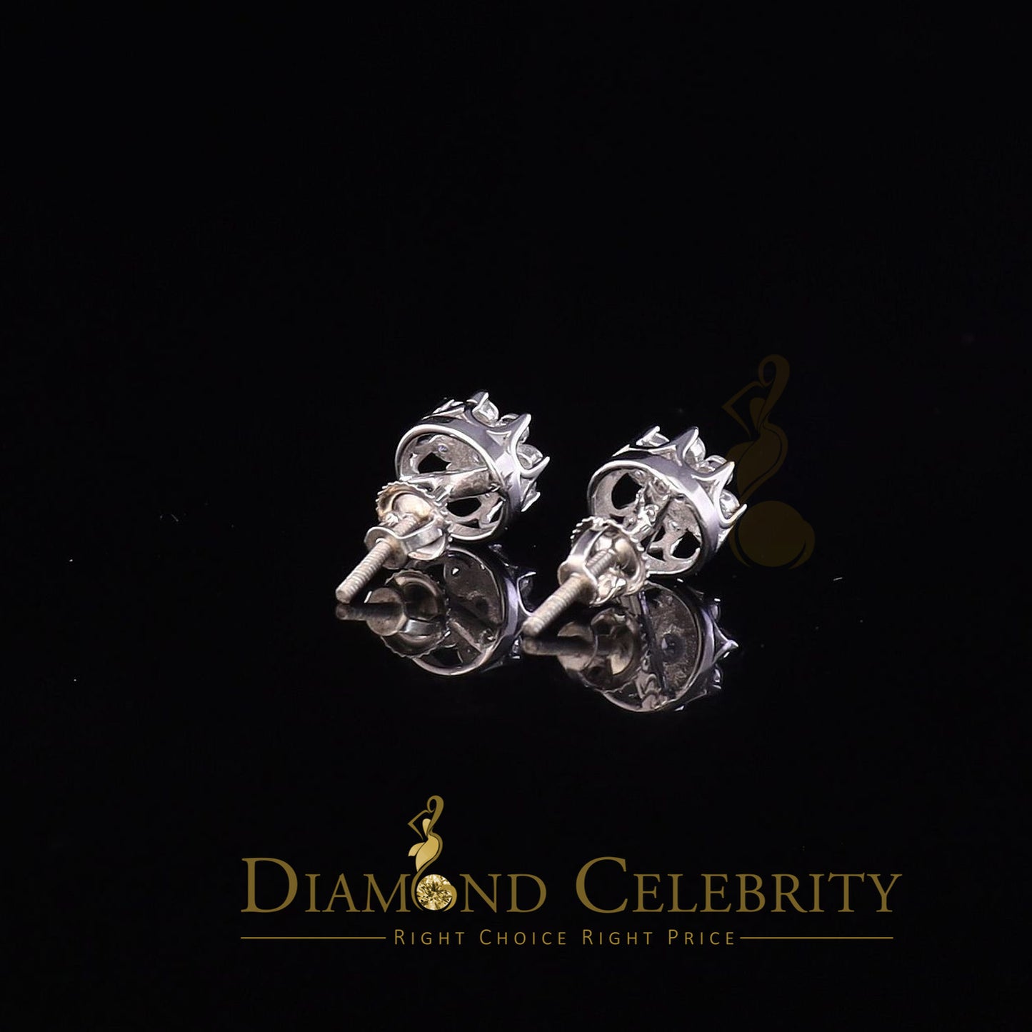 DiamondCelebritees  White 925 Silver Cubic 0.14ct Zirconia Women's & Men's Hip Hop Flower Earrings