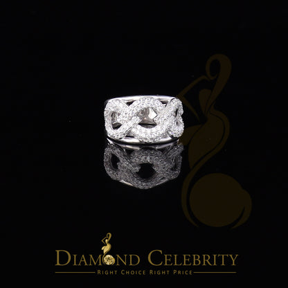 DiamondCelebritees 925 Sterling White Silver Round chain 2.0ct Cubic Zirconia Womens Ring Size 7