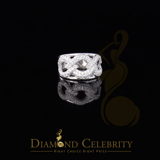 DiamondCelebritees 925 Sterling White Silver Round chain 2.0ct Cubic Zirconia Womens Ring Size 7