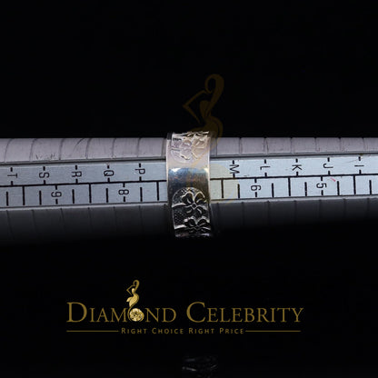 DiamondCelebritees White 925 Sterling Silver Lucky Solid Good Luck Women's Ring SZ 7